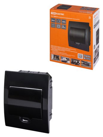 Бокс пластиковый встриваемый ЩРВ-П-6 модулей IP41, Антрацит | SQ0902-1001 TDM