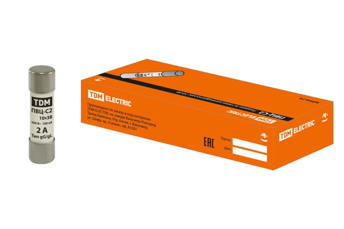 Вставка плавкая ПВЦ-С2 10х38 2А | SQ0729-0003 TDM