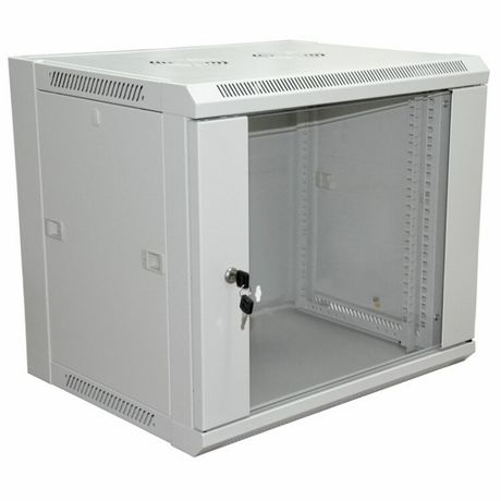 Шкаф настенный 19дюйм 6U 600х450х370мм (ШхГхВ) передняя дверь стекло боковые стенки съемные (разобранный) RAL7035 Rexant 04-2200 MEET