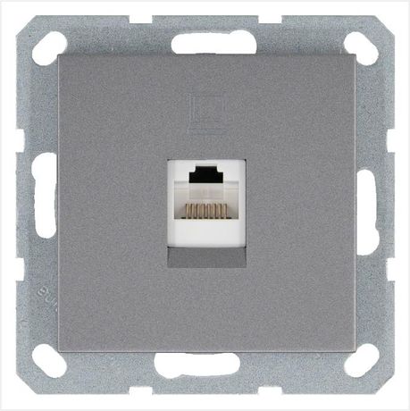 Розетка компьютерная 1-м RJ45 IP20 кат. 5E механизм алюм. Jasmart G6105S