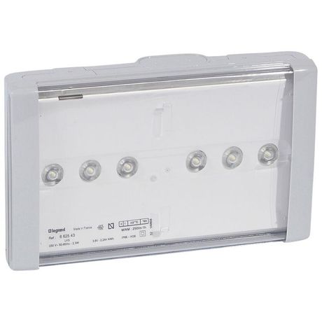 Светильник B66(LEDs) 1ч - 250Лм рассеиватель прозрачный автоматическое тестирование 662543 Legrand