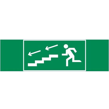 Пиктограмма (наклейка) "ПО ЛЕСТНИЦЕ ВНИЗ ВЛЕВО" 310х90мм для аварийно-эвакуационного Свет-к а Basic IP65 | V5-EM02-60.002.038 VARTON VARTA