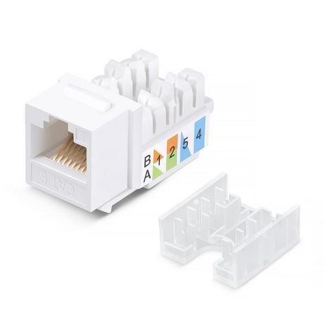 Вставка Keystone Jack RJ-45, категория 6, заделка тип 110, белая, со стяжкой - KJ-RJ45-Cat.6-90-SW Cabeus 10071c