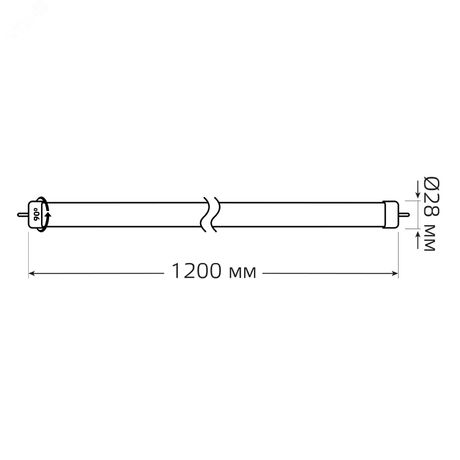 Лампа светодиодная LED 20 Вт 1560 лм 4000К AC180-240В G13 трубка Т8 нейтральный стеклянная Elementary Gauss - 93029-R