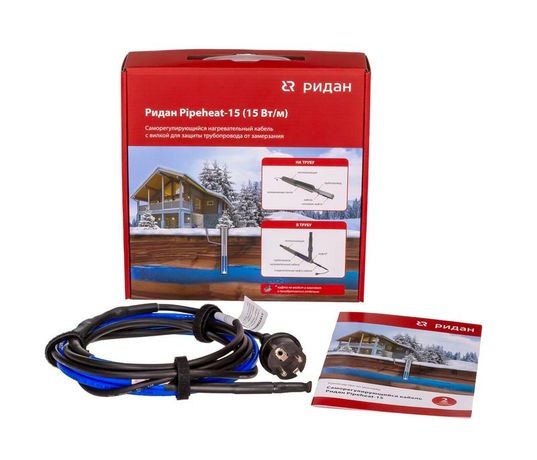 Кабель саморегулирующийся нагревательный Pipeheat-15 2 м 30 Вт с вилкой - 21RT0800R Ридан