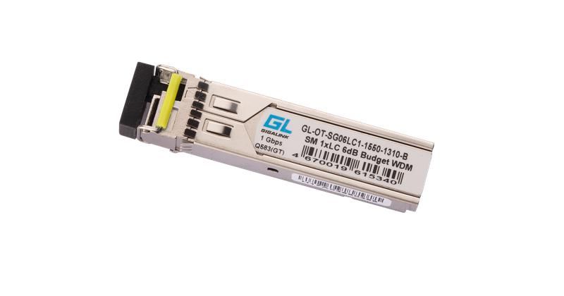 Модуль SFP WDM 125Гбит/с одно волокно SM LC Tx:1550/Rx:1310нм 6дБ до 3км GIGALINK GL-OT-SG06LC1-1550-1310-B