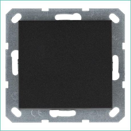 Выключатель одноклавишный 10A 250V~ с накладкой, цвет Антрацит - G3011B Jasmart