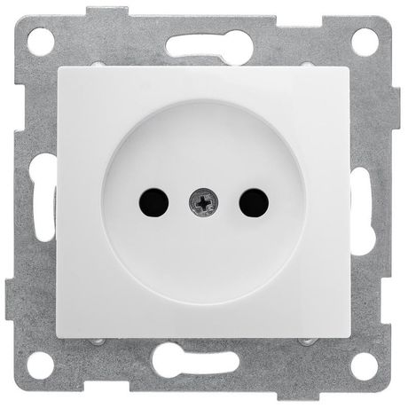 Розетка 1-м СП Bravo 16А 250В без заземл. защ. шторки механизм бел. матов. GUSI С10Р2-041