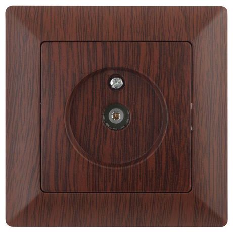 Розетка телевизионная одиночная TV 1-м СП Solo 4-301-10 венге Intro Б0043373 ЭРА