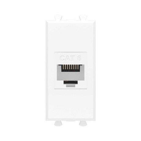 Компьютерная розетка RJ-45 без шторки модульная, кат.6, "Avanti", "Белое облако", 1 модуль | 4400691 DKC ДКС