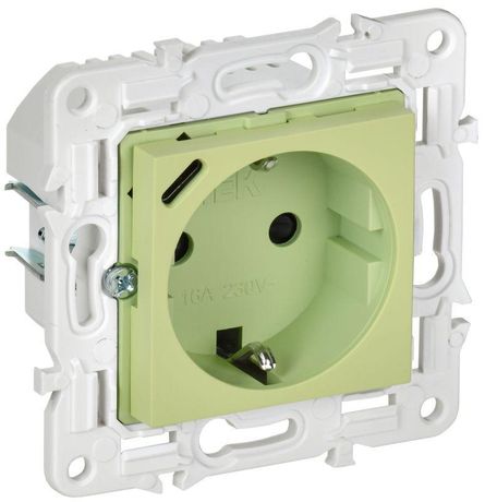 Розетка SKANDY 18Вт 16А с заземл. защ. шторки USB C SK-R17G мятный IEK SK-R14-16-U14-018-K06