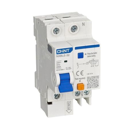 Выключатель автоматический дифференциального тока NXBLE-32 1+N C16 30mA тип AC 6kA (R) | 819392 CHINT