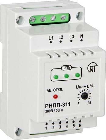Реле контроля фаз РНПП-311 контроль напряжения перекоса и последовательности Автоматика A8291-80108615