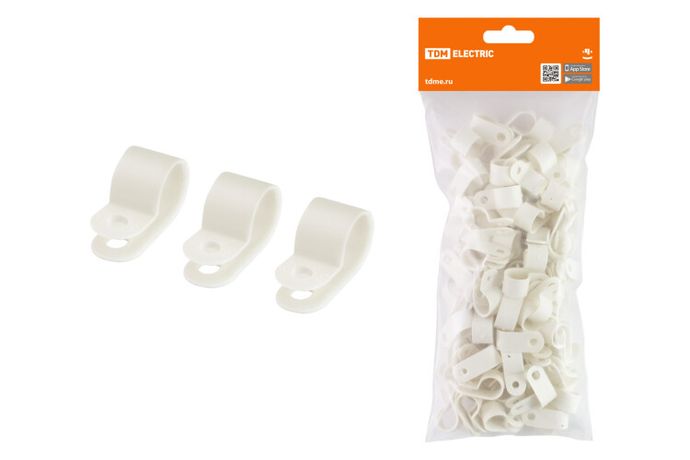 Скоба нейлоновая крепежная СКН-12 белая (100 шт) | SQ0514-0204 TDM
