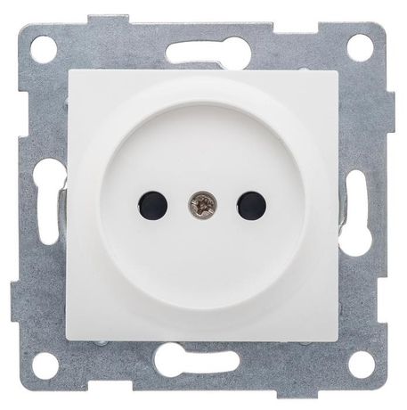 Розетка однопостовая Ugra б/з с з/ш, механизм, 16А, 250В, белый - С11Р2-001 GUSI
