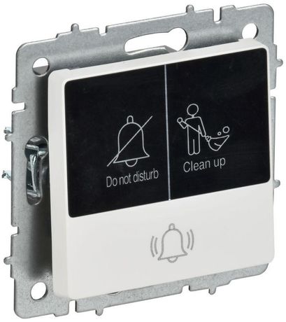 Кнопка звонка BRITE ВС10-1-9-БрАБ 10А для отелей с индикацией механизм арктич. бел. IEK BR-V14-2-10-K91