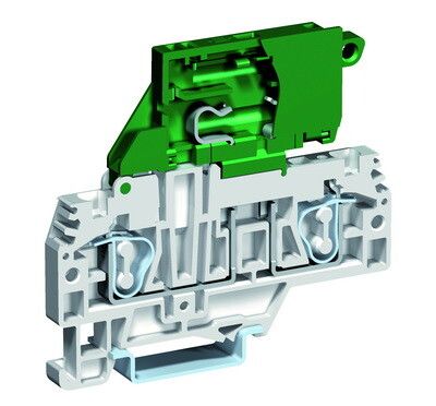 Держатель предохранителя 5x20. Пружина. 4 кв. мм. Серый. С диодным индикатором на 12-48 вольт (AC/DC) (замена IPR-4-HESILED24) | ZHF918MGR DKC ДКС