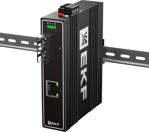 Медиаконвертер 10/100/1000Base-TX в 1000Base-X, разъем SC, двойное одномодовое оптоволокно, 1550нм TSX |TSX-MC1-1GX1GT-SC|EKF