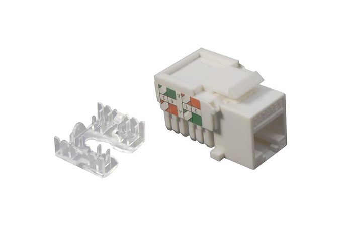 Модуль розеточный Keystone кат. 6, UTP, 1xRJ45, T568A/B, белый DATAREX - DR-5103