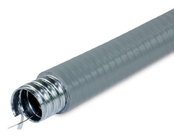 НГ толстостенный 25 с протяжкой сер (уп.50м) ГОФРОМАТИК zeta42853 Металлорукав в ПВХ изоляции МПГ ЗЭТА