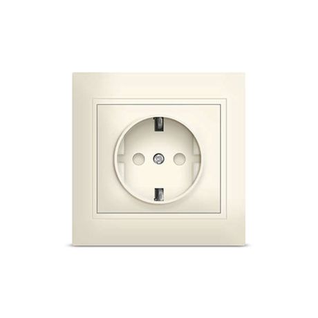 Розетка Севиль с заземл. защ. шторки сл. кость Universal Б-С0049 Союз