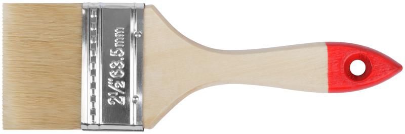 Кисть флейцевая "Оптима" 2.5дюйм (63мм) натур. свет. щетина деревянная ручка КУРС 00816