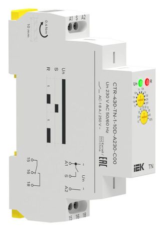 Реле задержки включения TN 1 конт. 230В AC IEK (ИЭК) арт. CTR-430-TN-1-10D-A230-C00