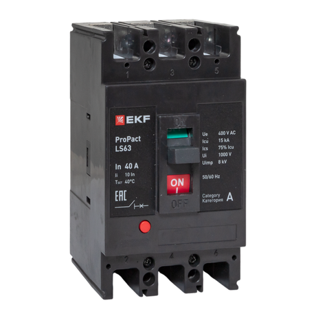 Выключатель автоматический LS63 15кА 3P 40А ProPact | mccb-63-15-3-40-ls EKF