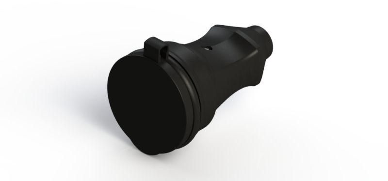 Розетка 2К+З кабельная каучуковая 16А/250В IP44 Чёрная MultiSet | MST4002BK SE APC