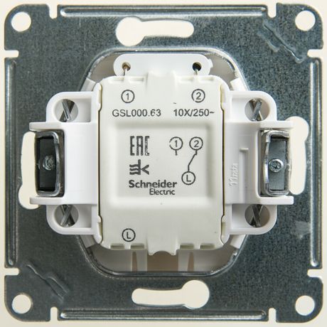 Переключатель проходной 1-кл. СП Glossa 10А IP20 (сх. 6а) 10AX с подсветкой механизм перламутр. SE GSL000663 APC