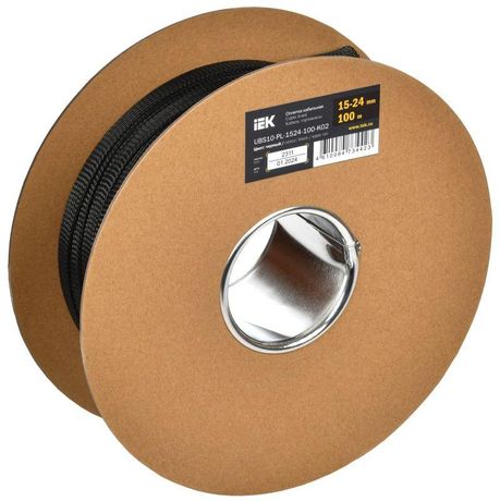 Оплетка кабельная 15-24мм полиэстер 100м черная | UBS10-PL-1524-100-K02 IEK