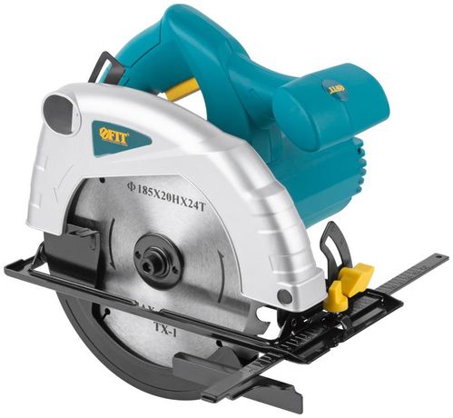 Пила дисковая 1200 Вт, 4500 об/мин, 185/20 мм, жел. опора, рез. накл., коробка - 80403 РОС