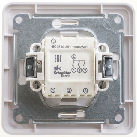 Выключатель 3-кл. СП W59 10А IP20 10AX в сборе бел. SE VS0510-351-18 APC