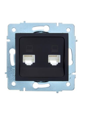Розетка компьютерная 2-м СП ASTI IP20 RJ45 механизм черн. бархат LEZARD 7081-4288-141