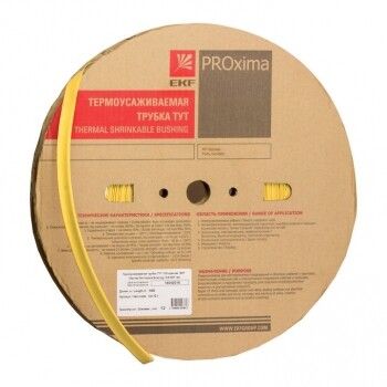Термоусаживаемая трубка ТУТ нг 120/60 желтая рулон PROxima | tut-120-y EKF