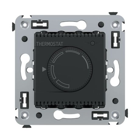 Термостат для теплых полов в стену, "Avanti", "Черный матовый" | 4412163 DKC ДКС