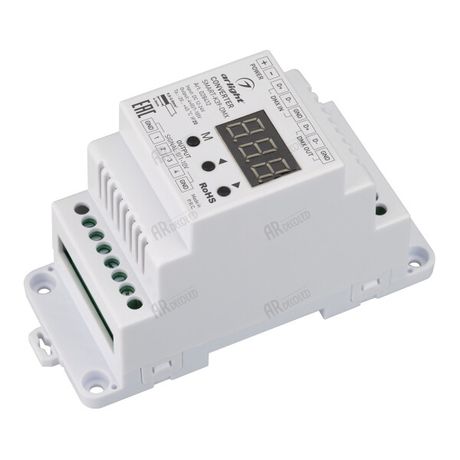 Конвертер SMART-K39-DMX (12-24V, 0/1-10V, DIN) (Arlight, Металл) | 028412 Arlight