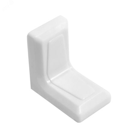 Уголок Кунгур меб. с декор.накладкой 26х26 пласт. белый/цинк - 12042 ПТК