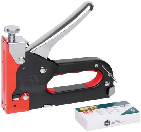 Степлер для широких скоб 3-в-1, ''тип 140'' 4-14 мм, 28'', 300'', с регулир. удара, метал. корпус - 32151 РОС