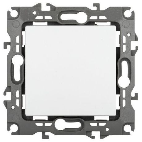 Выключатель одноклавишный скрытого монтажа белый матовый 10А 250В автоматические (безвинтовые) ЭРА 12 12-1101-01М - Б0065666