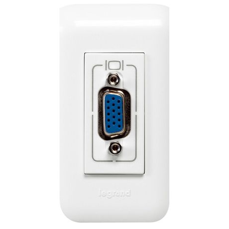 Розетка Mosaic 1мод. HD15 с шнуром бел. Leg 078777 Legrand