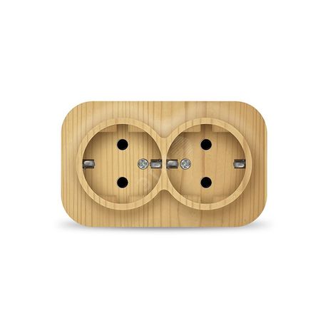 Розетка двухместная серия IONICH, с/з, о/у, 16А, 220В, сосна - 1439 Союз