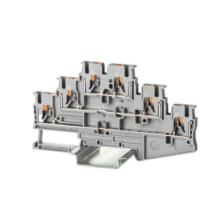 Клемма трехуровневая, зажим push-in, 6 точек подключения, 2.5 кв.мм, серая | VPR-2.5-3L-GY DKC ДКС