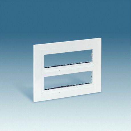 Накладка с суппортами двухрядная на 8 широких или 16 узких модулей, S27C, белый - 27722-35 Simon