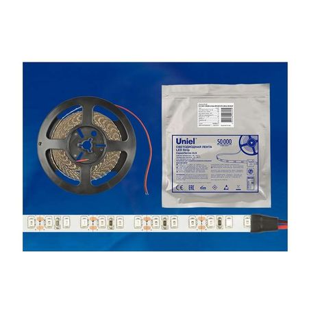 Лента светодиодная герметичная гибкая ULS-2835-60LED/m-8mm-IP65-DC12V-6W/m-5M-DW на самоклеящейся основе свет дневной бел. 6Вт/м (уп.5м) Uniel UL-00000892