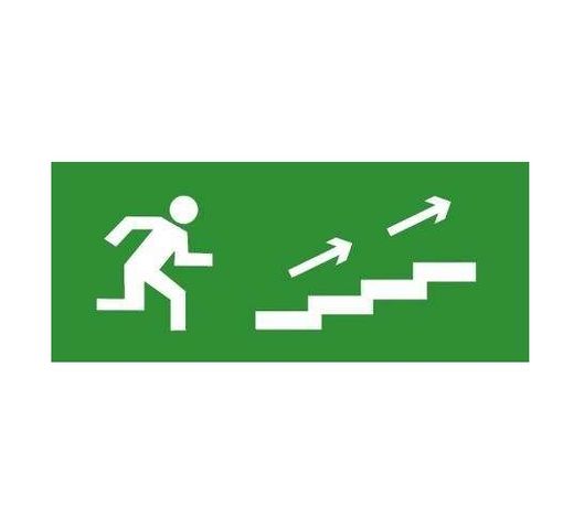 Знак эвакуационный "По лестнице вверх направо" 140х280 (наклейка) Technolux ЭП14 140280