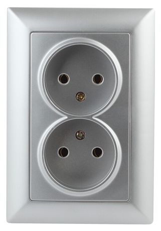 Розетка однофазная скрытого монтажа, в рамку без шторок алюминий 16А 250В IP20 4-204-03 Intro Solo - Б0053668 ЭРА