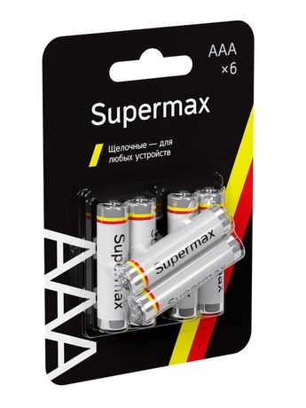 Элемент питания алкалиновый AAA/LR03 6хBL (блист.6шт) SuperMax SUPLR03BL6 Космос