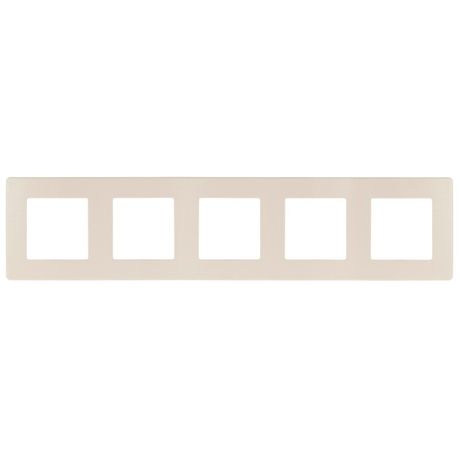 Рамка для розеток и выключателей серия 12 12-5105-02 на 5 постов, сатин, слоновая кость | Б0052540 ЭРА