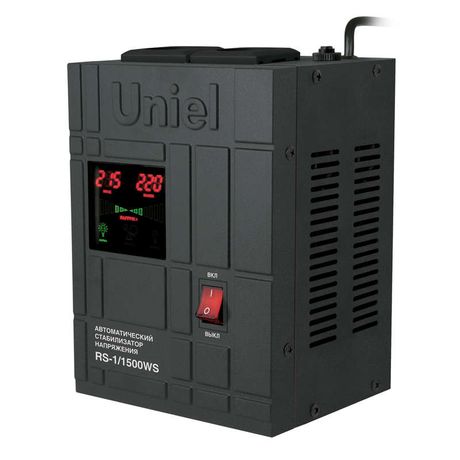 Стабилизатор напряжения RS-1/1500WS «Uniel» релейный однофазный настенный, с гальванической развязкой, 1500ВА - 07380